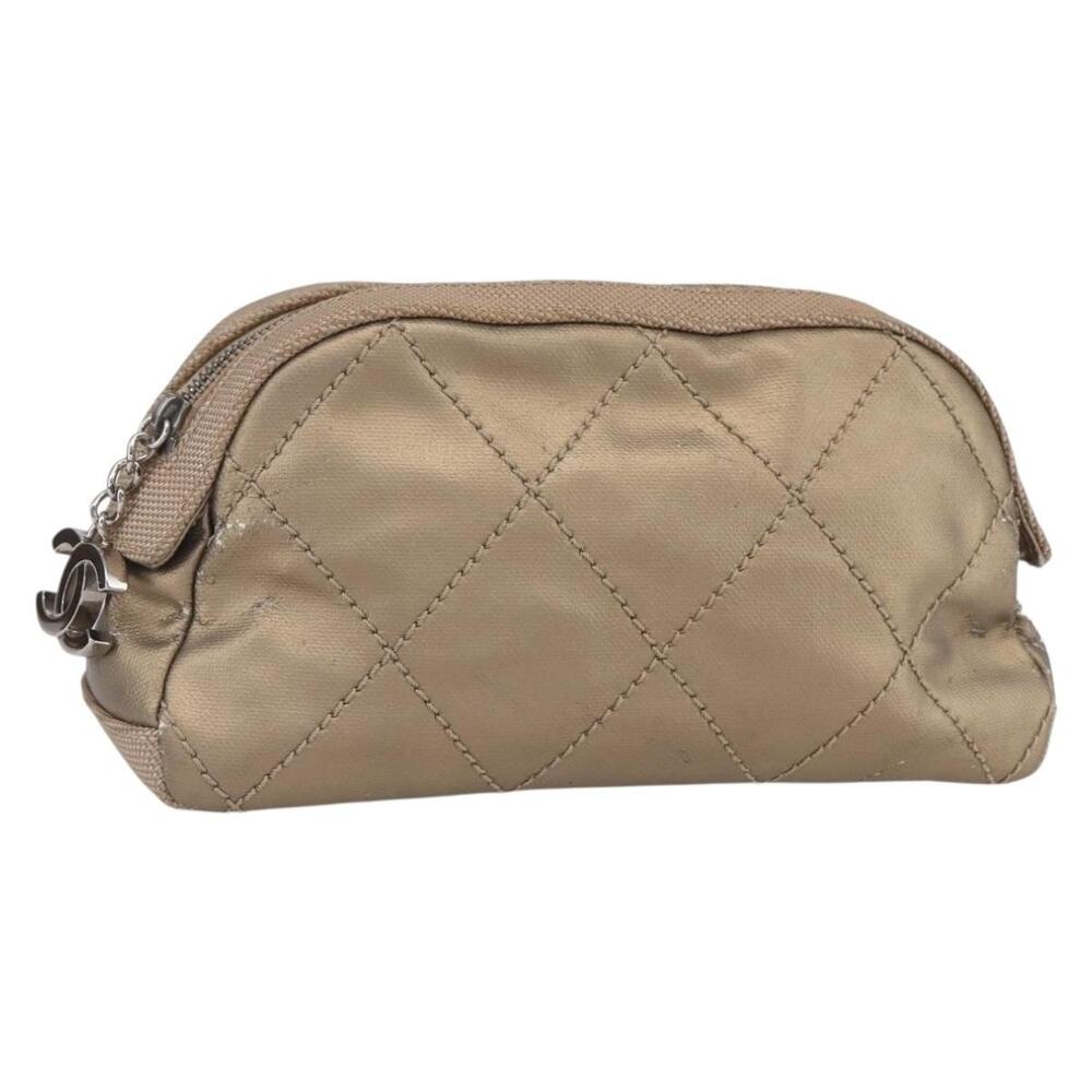 Chanel Leather Paris Biarritz Pouch Gold